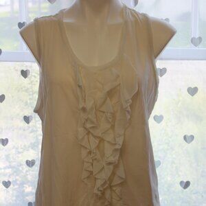 #342 Chico's Cream-Colored Dressy Tank with Central Ruffles Size 3 (16)